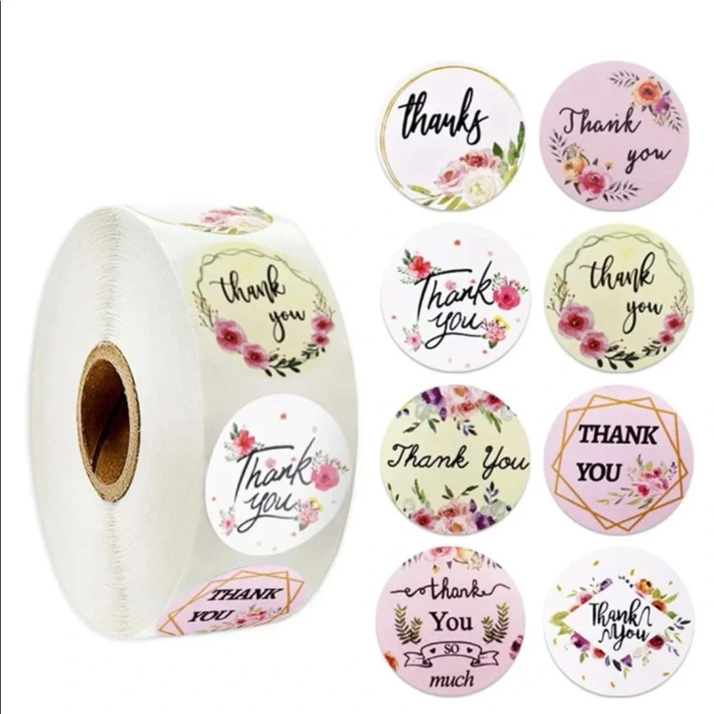 500 Pcs Multicolour Flower Print Stickers